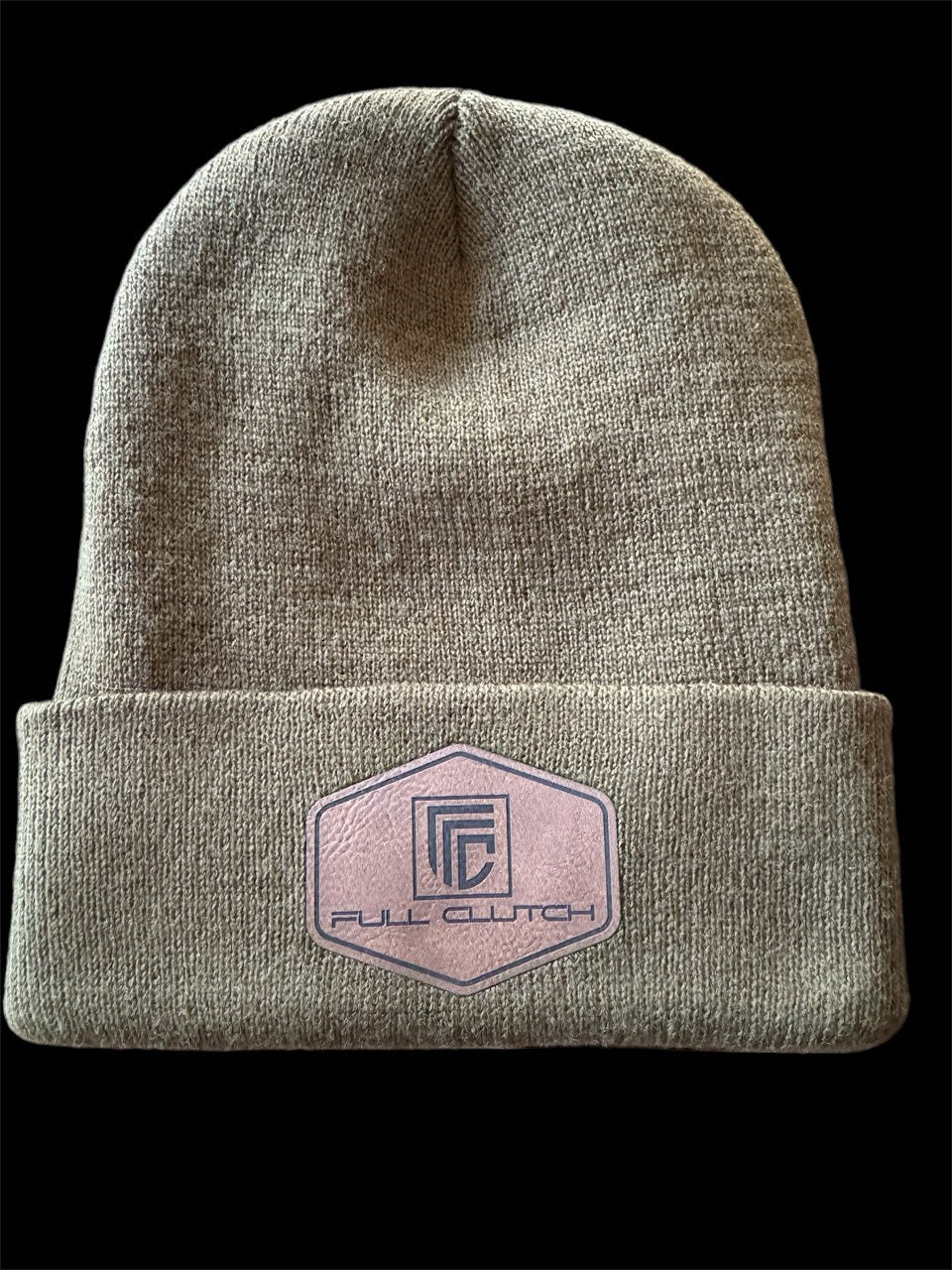 KNIT LEATHER LOGO HAT - Full Clutch Hat in Hunter Orange or Olive Green
